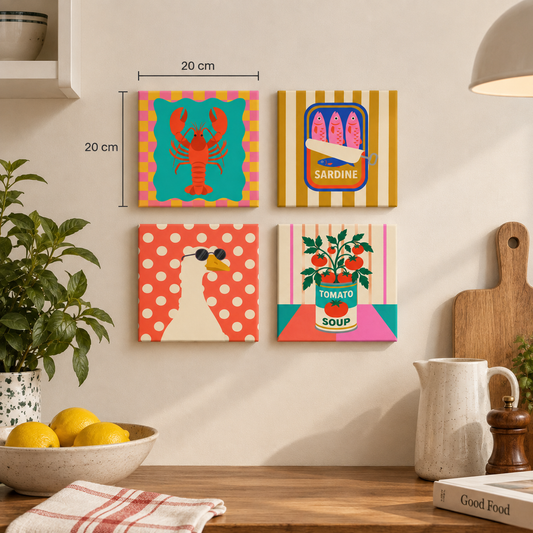 Angolo Retrò · Set da 4 – kit dipingi con i numeri Hushfold