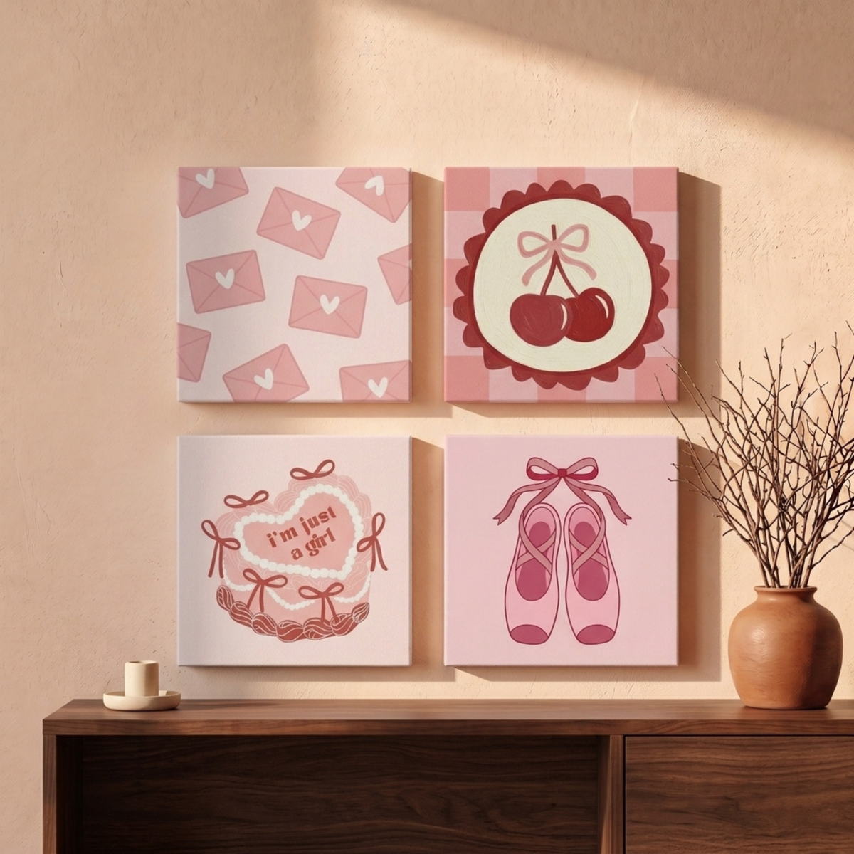 Angolo Rosa · Set da 4 – kit dipingi con i numeri Hushfold